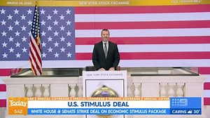 43K views · 166 reactions | After five long days of negotiations in the United State, the White House and Senate leaders have struck a deal over a 3.3 TRILLION dollar rescue package. #9News | 9 News | Facebook