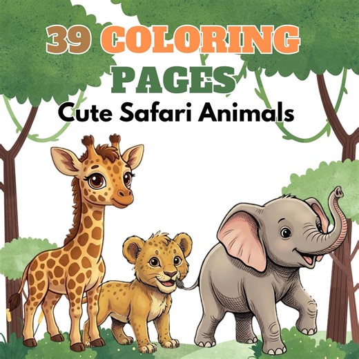 Safari Animals Coloring Pages, 39 Printable Jungle Sheets (PDF Download) - Etsy