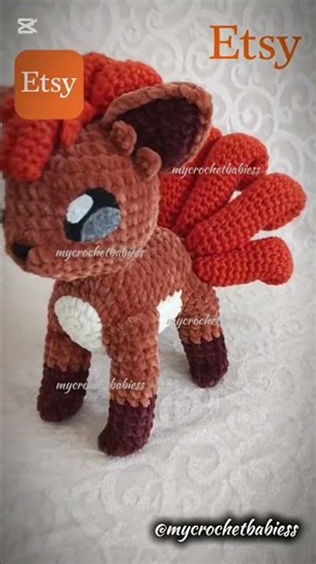 Vulpix Crochet Pattern on Etsy! Click the link and buy! 🦊#etsy #pokemon #crochet #vulpix #handmade