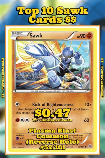 Top 10 Rarest Sawk Pokémon Cards! 💪🔥 #pokemon #pokemoncards #pokémon #top10 #pokemontcg #tcg