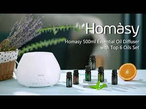 Homasy | 500mL Aromatherapy Oil Diffuser | 8 Color Lights |Delicate Gift Set for Valentine's Day