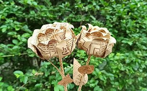 玫瑰花折纸教程，简单又好看的复古玫瑰