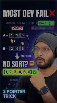 MERGE TWO ARRAY ❌ WITHOUT USING SORT 🤯 #dsa #coding #java