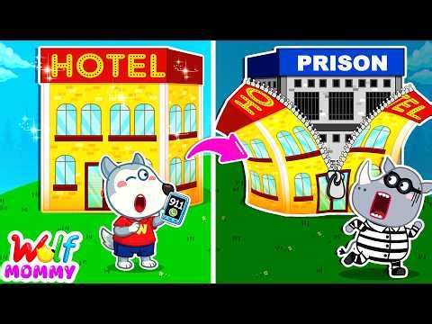Hotel Turns Into Prison! Police Trap Catches The Thief | Kids Safety Tips | Mommy Wolf Cartoon