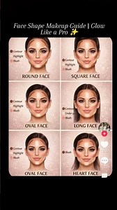 Face Shape ke According Makeup kaise kare💄Contour, Blush,Highlighter (Glow Blossom Skincare style 🌸)