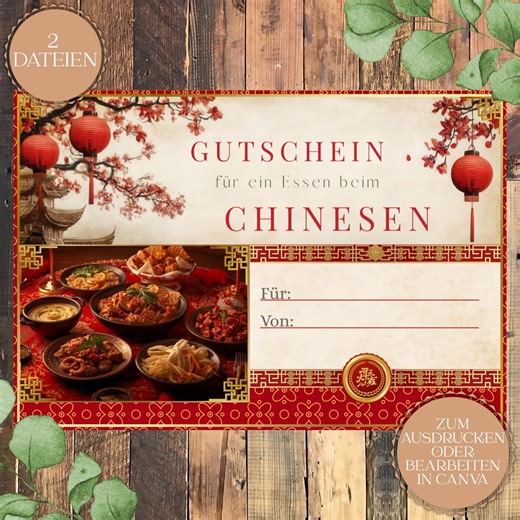 Chinese Restaurant Gift Certificate – Give the Gift of Chinese Dining | Printable Gift Certificate | Editable Canva | Dining Out Gift Certificate - Etsy
