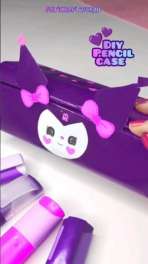 DIY squishy kuromi pencil case - DIY pencil case with toothpaste box - fati craft world