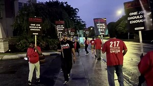 6.7K views · 82 reactions | Some 10,000 US hotel workers began a multi-day strike in several cities after contract talks with hotel operators Marriott International, Hilton Worldwide and Hyatt Hotels stalled, the Unite Here union said https://reut.rs/3ThnguP | Reuters | Facebook