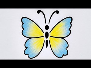 How to draw butterfly in easy way || butterfly drawing with colour pencil