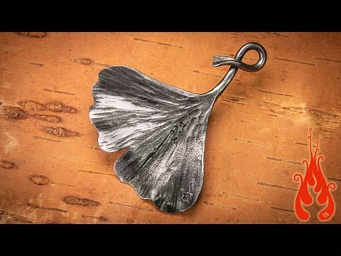How to forge a ginkgo leaf from steel step by step