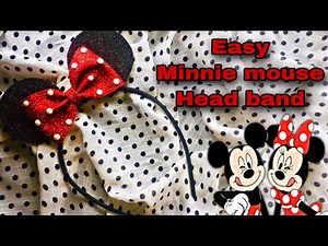 Diy easy minnie mouse head band with foam sheet/ hair accessories/foam sheet craft/ no sew minnie