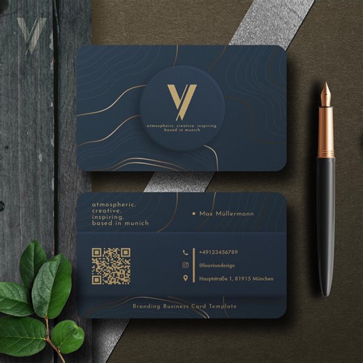 Modèle de carte de visite Canva, modifiable et personnalisable, avec possibilité d'ajouter un code QR, imprimable et numérique, à créer soi-même - Etsy France