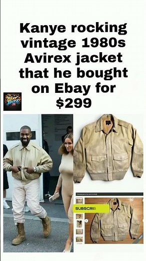 Kanye Rocks Vintage Avirex Jacket He Bought on eBay for $299 😳🧥 #KanyeWest #VintageFashion #Avirex