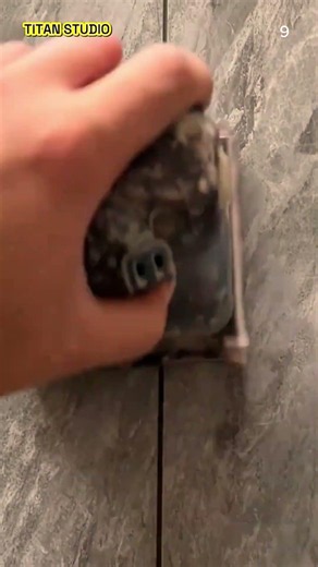 Tricks to repair chipped floor patterns with simple tools #shorts