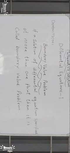 Topic:(differential equation-l) Boundary value problem definition...