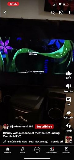 Cloudy with a chance of meatballs 2 (2013) end credits (mtv2 live channel)￼