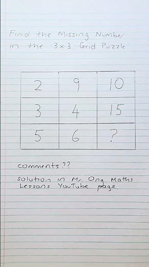 Find the Missing Number in the 3x3 Grid Puzzle.
