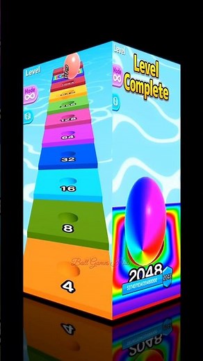 Awesome Moments in Ball Run 2048 | 4096 Red & Rainbow Tile Merges! 🔥😳 #shorts