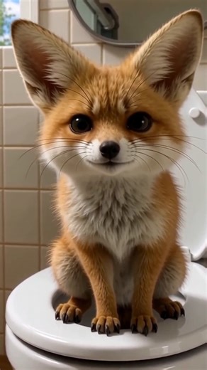 🦊😳 Fennec Fox Toilet Moment (ASMR) 🤎 #takeitandseeinterestingshorts