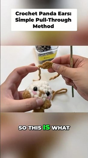 Easy Crochet Ear Attachment - Step by Step Tutorial (Crochet Panda Keychain) #beginnercrochet