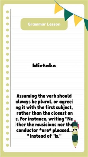 Grammar Lesson: Neither...nor Subject-Verb