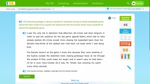 The following passage is about a student in detention during a ... | Filo