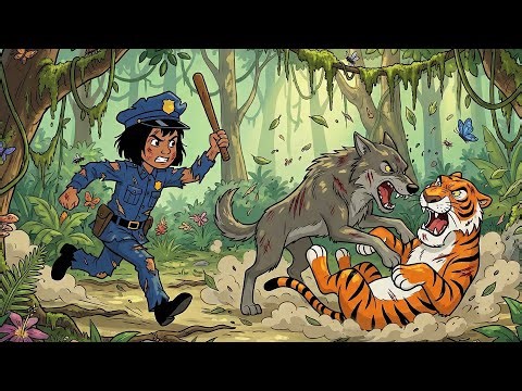 What Happened When a Cop Interrupted a Wolf vs Tiger Battle?! 🐺🐯| Funny The Jungle Book Animaton