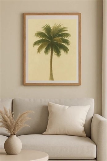 Boho Palm Tree Art Print: Tropical Coastal (digital Download) - Etsy