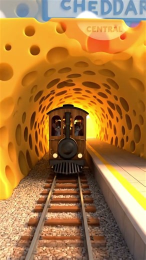 Cheese Train Ride 🧀🚂 | Cute Mice on a Tiny Train (3D Animation)