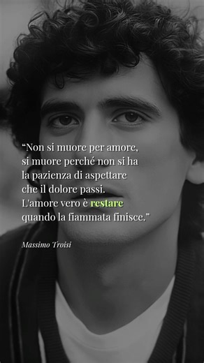 L'amore vero non brucia ma resta nel tempo | Massimo Troisi | #shorts