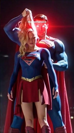 Supergirl defeated by Hypnotized Superman #supergirl #superheroine #aivideo