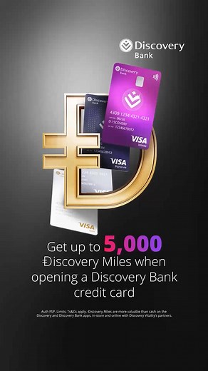1.7M views · 334 reactions | Open a Discovery Bank credit card today and get up to 5,000 Ðiscovery Miles. Ðiscovery Miles are more valuable than cash on the Discovery and Discovery Bank apps, in-store and online with Discovery Vitality’s partners. | Discovery South Africa | Facebook