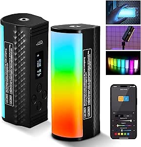 NEEWER Pro Magnetic Handheld Light Wand with APP DMX Control/Custom Effects/Light Group, 360° Full RGB, 2600mAh 2500~10000K Dimmable LED Lighting CRI97 17 Scenes for Video Recording Streaming, TL98C