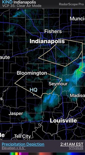 A quick burst of snow is moving southeast from the Bloomington area. There could be decreases in visibility and a quick coating could make for slick conditions!! | 812 Area Weather