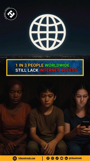 In 2025, nearly 2.6 billion people worldwide still lack internet access. #DigitalDivide #InternetAccess #GlobalConnectivity #TechForAll #BridgingTheGap #Internet2025 #DigitalInclusion #TechEquity #trendingvideo #tribunetrends | Tribune Trends