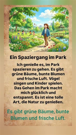 🌿 A Walk in the Park | Easy German Story for Beginners | A1 Level #learngerman #deutschlernen #fyp
