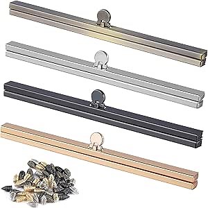 BUTUZE 4 Pieces Bag Clasps, 7.48inch Metal Purse Clasp, Coin Purse Clasp, Flip Lock Wallet Frame, Clutch Frame, Purse Clasp Hardware, Metal Straight Wallet Frame, Purse Making Supplies