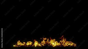 Small fire with embers and sparks flying up - VFX element, 60 fps, 4K Pro Res with mask pass