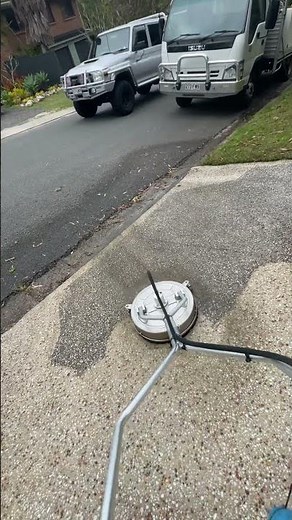 Cleaning exposed aggregate concrete with a Surface Cleaner- Pressure Washing