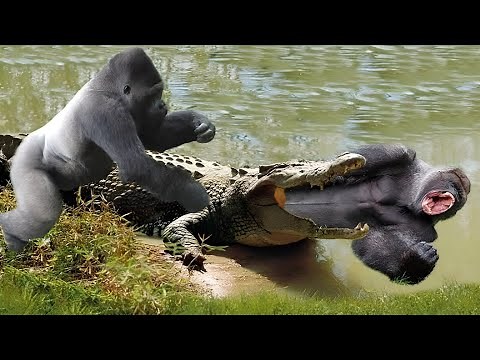 OMG! Crocodile Attack On Gorilla Amazing Video | Gorilla Vs Crocodile | Wild Animals 55