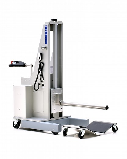 32260 Self-Propelled Roll Lift with Prong and Staging Cart - Alum-a-Lift
