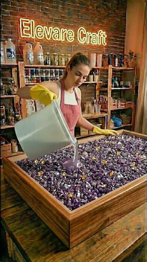 Turning Purple Crystals Into a Luxury Resin Table #epoxyresin #epoxyart #resinart #epoxy #resin