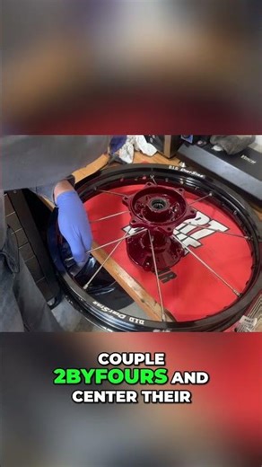 Motorcycle Wheel Lacing: Easiest Rim Centering Hack! #shorts