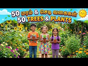 50 Trees and Plants Name in Tamil and English | Kids Learning Video 🌳🌱Learn Nature for Kids