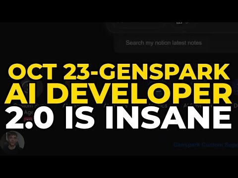 Oct 23-Genspark Ai developer 2.0 is INSANE