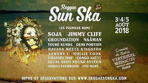 ✌ Premiers noms : le Reggae Sun Ska est de retour du 3 au 5 août 2018 ! Dans un cadre naturel aux pieds des pins et à quelques kilomètres de l'océan, rendez-vous sur le domaine de Nodris (Médoc) pour retrouver Jimmy Cliff, SOJA, GROUNDATION, Naâman et bien d'autres. Réservez vos places pour la 21e édition : http://bit.ly/ReggaeSunSka2018 #SunSka2018 🦁 | SunSka Festival