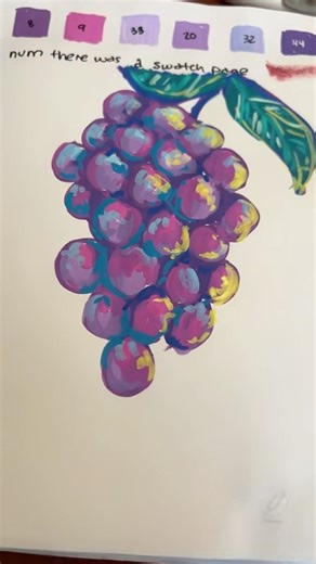 grape art tutorial #arttutorial #drawingprocess #drawing #acrylicmarkers #acrylic #artwork