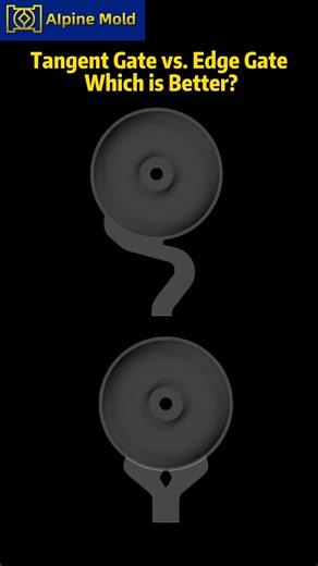 Alpine Mold on Instagram: "🚀 Tangent Gate vs. Edge Gate — Which One Wins? In mold design, the gate type can make or break your part quality. In this Moldflow simulation, we compare Tangent Gate and Edge Gate to see how they affect: ✅ Flow balance ✅ Weld line position ✅ Filling pressure ✅ Appearance quality 💡 Choosing the right gate is not about “better or worse” — it’s about matching the gate to your product design and material. At Alpine Mold, we provide DFM reports + Moldflow analysis to hel