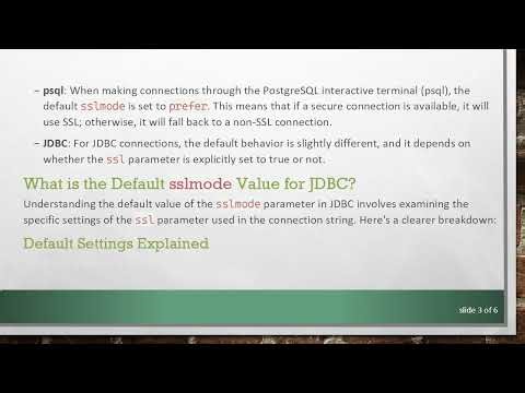 Understanding the sslmode Default for JDBC Connections to PostgreSQL