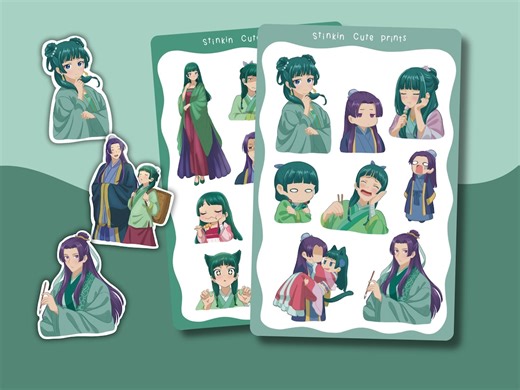 Apothecary Diaries Anime Fanart Sticker Sheet Set - Etsy